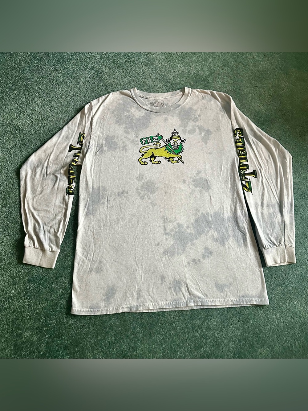 FBZ Flatbush Zombies Tie Dye Beast Coast Tour Long Sleeve Shirt Size Medium